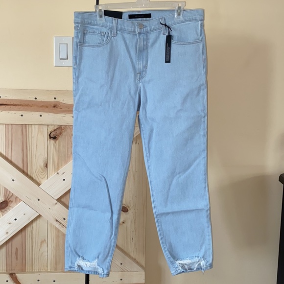 Ruby High Rise Crop Cigarette Jeans In Surf Destruct - Picture 6 of 8